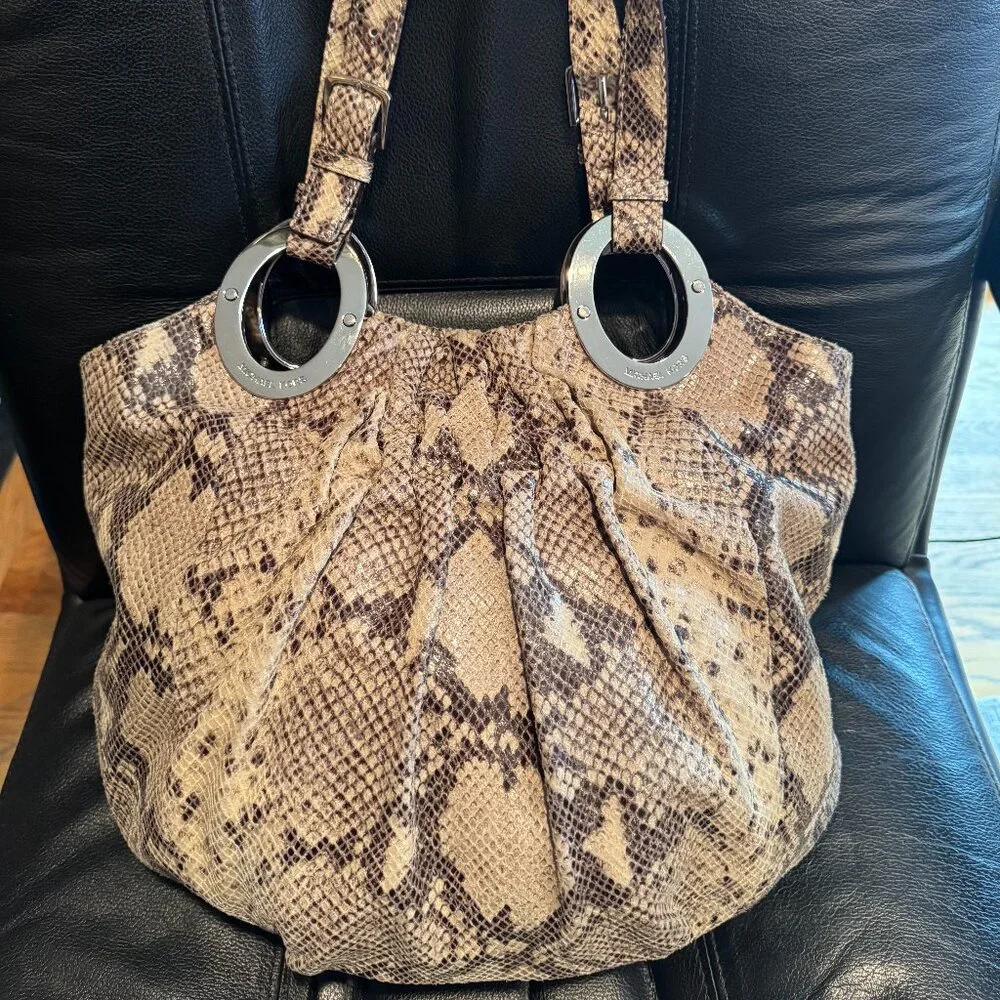 Michael Kors Python Pattern Leather Bag - Picture 1 of 7